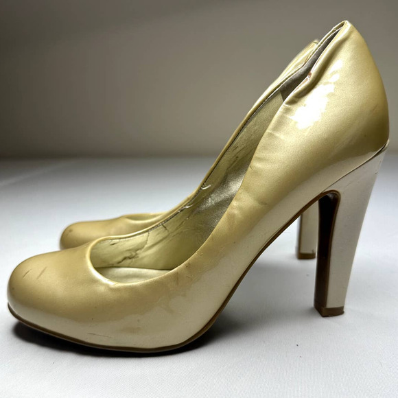 JESSICA SIMPSON HEELS GOLD PUMP SHOES SIZE 6.5 - Picture 2 of 13